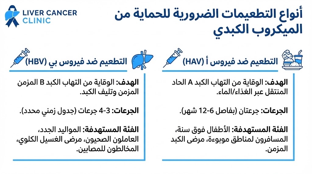 أنواع التطعيمات الضرورية للحماية من الميكروب الكبدي